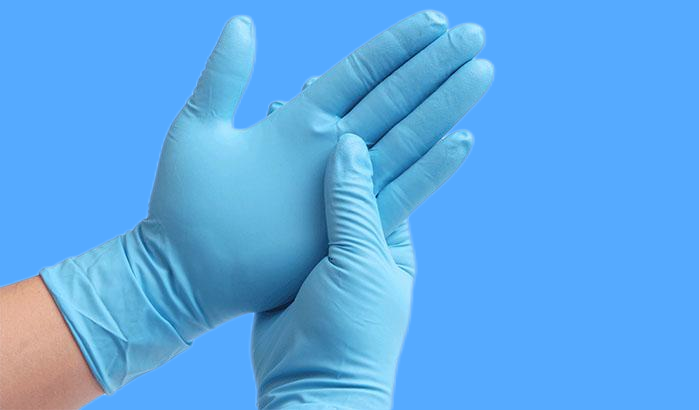 Blue Nitrile Disposable Gloves