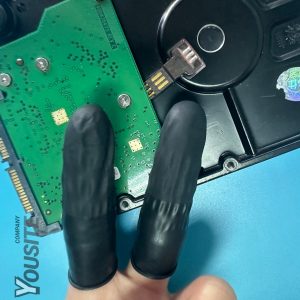 Black E9 Chlorinated powder free finger cots (E9 Chlorinated Anti-Static)