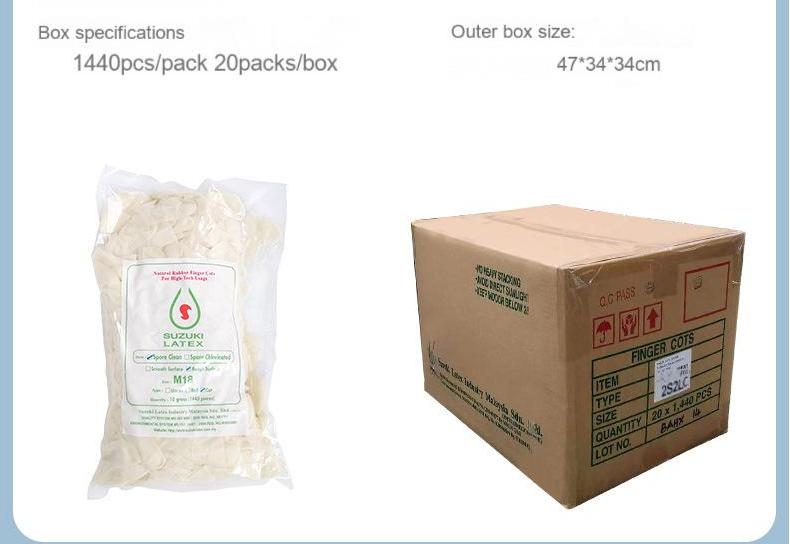 Disposable Cut Frosted Finger Cots (Packaging specifications)