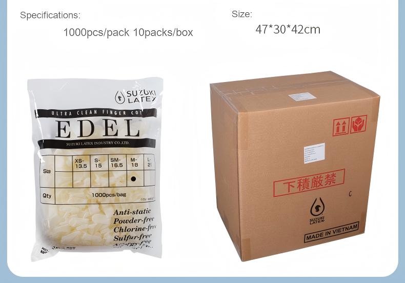 Powder-free Nitrile EDEL finger cots (Package)
